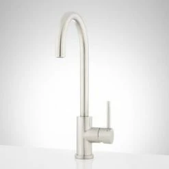 Coupon 🎉 Signature Hardware Bullens Single Handle Monoblock Kitchen Faucet in Satin Steel 👍