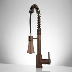 Hot Sale 🥰 Signature Hardware Steyn Pull Down Kitchen Faucet in Oil Rubbed Bronze 🌟