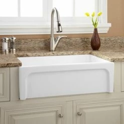 Coupon 🌟 Signature Hardware Risinger 30 x 18 in. Fireclay Single Bowl Farmhouse Kitchen Sink in White ⭐