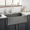 Best reviews of 😀 Signature Hardware Baylor 32-3/4 x 20 in. Fireclay Single Bowl Farmhouse Kitchen Sink in Smoke Grey 😉