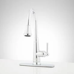 Outlet ✨ Signature Hardware Hartfield Single Handle Pull Down Kitchen Faucet in Chrome 🔥