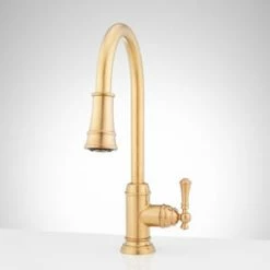 Best deal ⭐ Signature Hardware Amberley Pull Down Kitchen Faucet in Brushed Gold 🎉