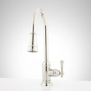 Wholesale 𧨠Signature Hardware Amberley Pull Down Kitchen Faucet in Polished Nickel π₯° 1 Wholesale 𧨠Signature Hardware Amberley Pull Down Kitchen Faucet in Polished Nickel π₯°
