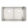 Best reviews of 💯 Signature Hardware Ortega 32 x 18-1/2 in. No-Hole Double Bowl Undermount Kitchen Sink in Stainless Steel with Nickel ✨