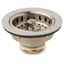 Best deal 🔔 Signature Hardware 3-1/2 in. Brass Basket Strainer in Brushed Nickel ⭐