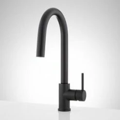 Deals π Signature Hardware Ravenel Single Handle Pull Down Kitchen Faucet in Matte Black π§¨
