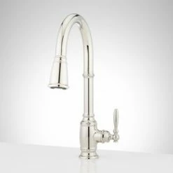 Coupon 🎉 Signature Hardware Pull Down Kitchen Faucet in Polished Nickel ⌛